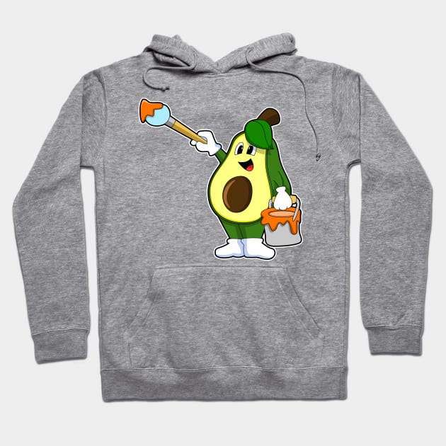 Avocado as Painter with Paint brush Hoodie by Markus Schnabel